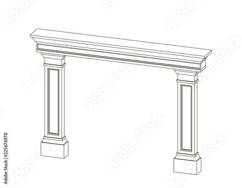 Arch from pilasters. Vector...