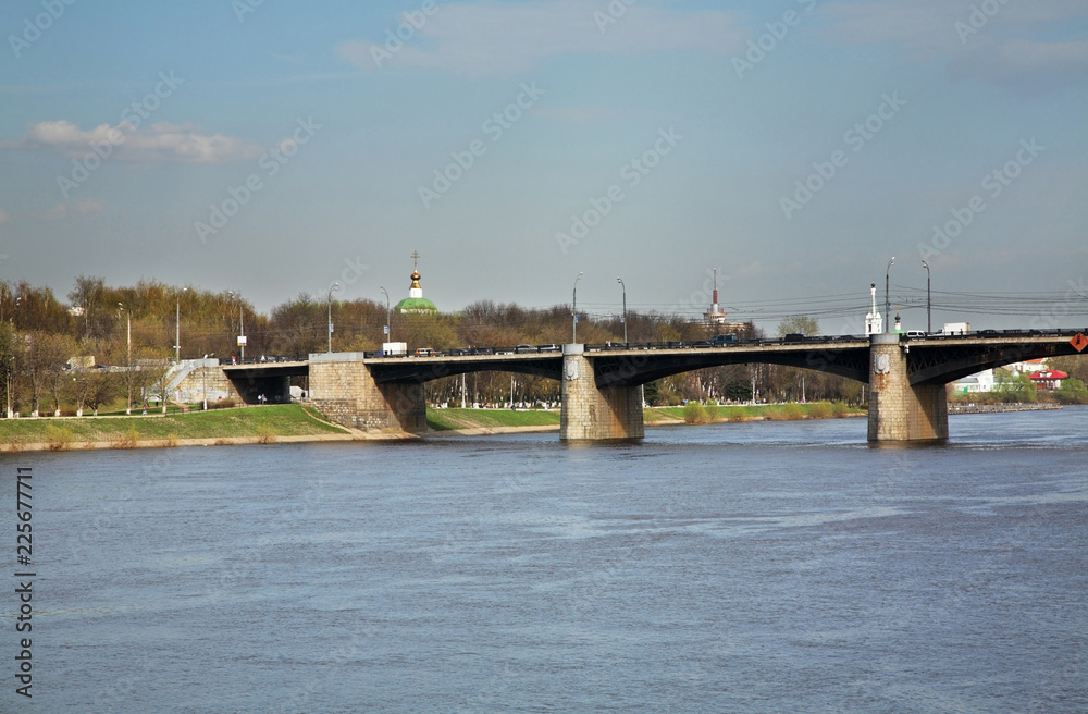 Novovolzhsky bridge in Tver. Russia