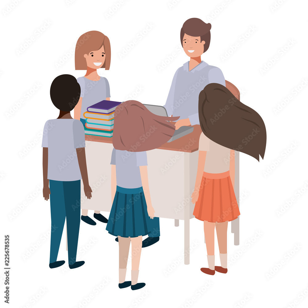 Fototapeta premium teacher in the classroom with students