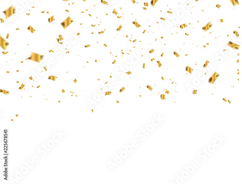 Celebration background template with confetti and gold ribbons. luxury greeting rich card.