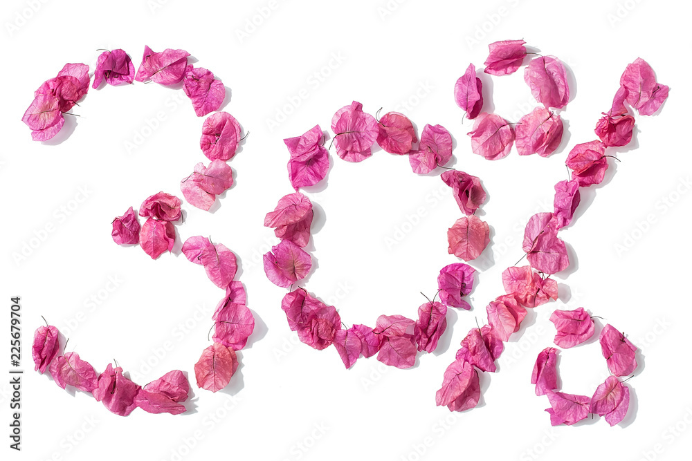 The number of bougainvillea is 30% discount promotion poster