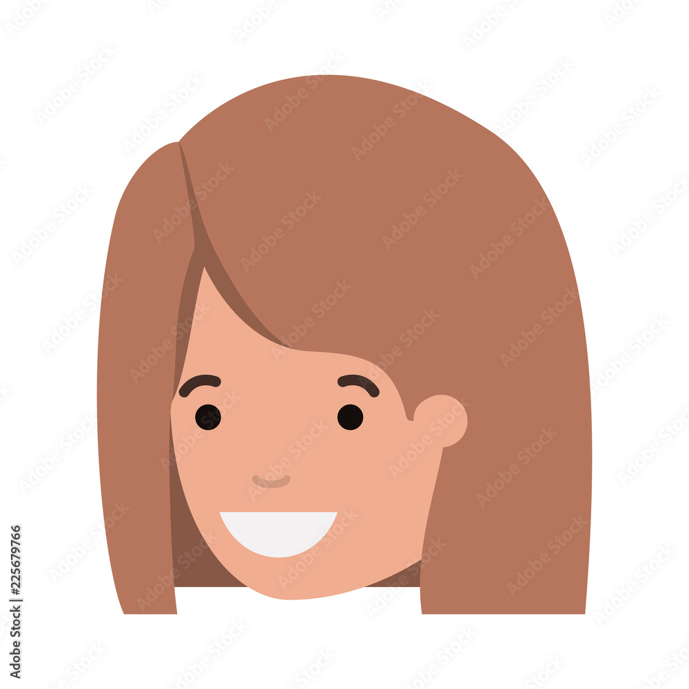 teenager girl head avatar character