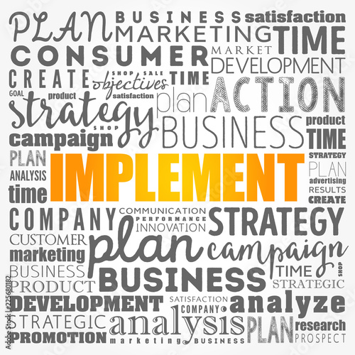 Implement word cloud collage, business concept background