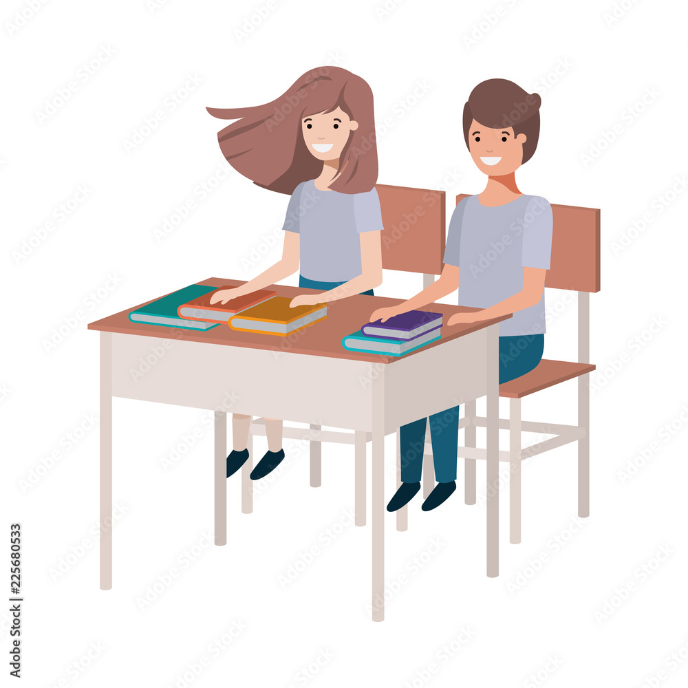 young students sitting in school desk young students sitting in school desk