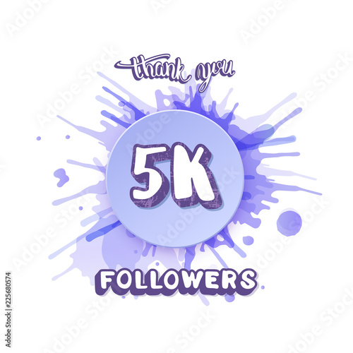 Vector 5k followers thank you social media template.