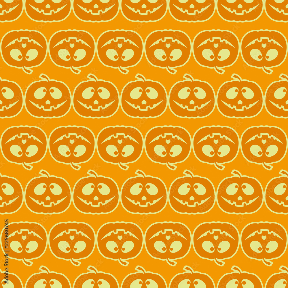 Vector seamless Halloween pumpkin pattern. File layered for easy manipulation and custom coloring Vector seamless Halloween pumpkin pattern. File layered for easy manipulation and custom coloring