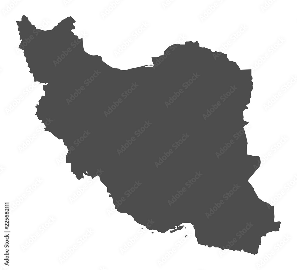 Iran map in gray on a white background
