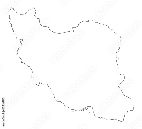 Iran map outline vector illustration isolated on white background