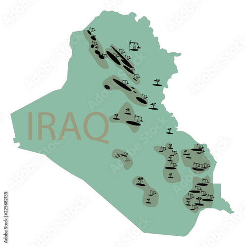 Reservoirs of oil in Iran. Iran map with deposits of oil. Subsurface reservoirs of petroleum