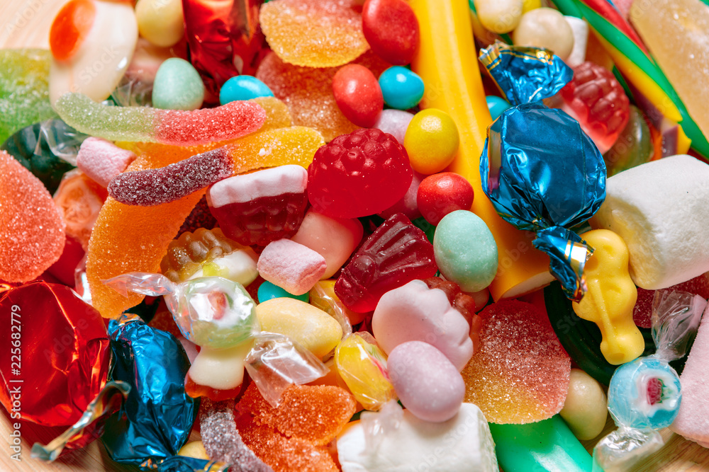 Different colorful fruit candy Different colorful fruit candy