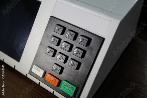 São Paulo, SP, Brazil  25-05-2012  Close-up of an electronic urn used in elections in Brazil.