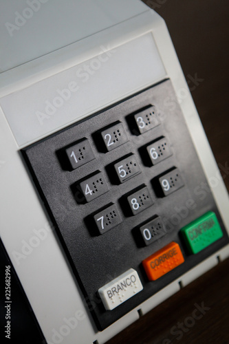 São Paulo, SP, Brazil  25-05-2012  Close-up of an electronic urn used in elections in Brazil.