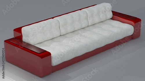red sofa in living room