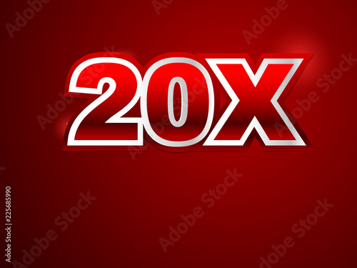 20x sign in red background photo