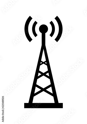 Black transmitter vector icon on white background