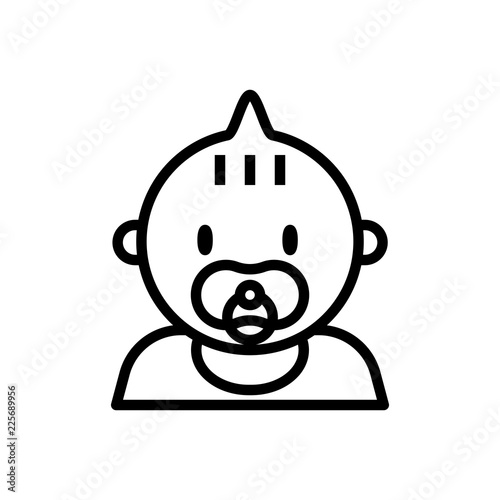 baby hungry with pacifier line icon