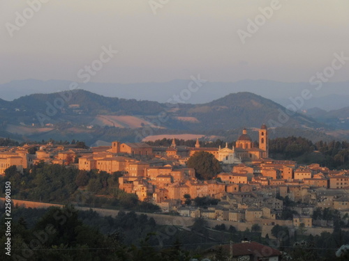 panoramic view of the city of Urbino, Italy