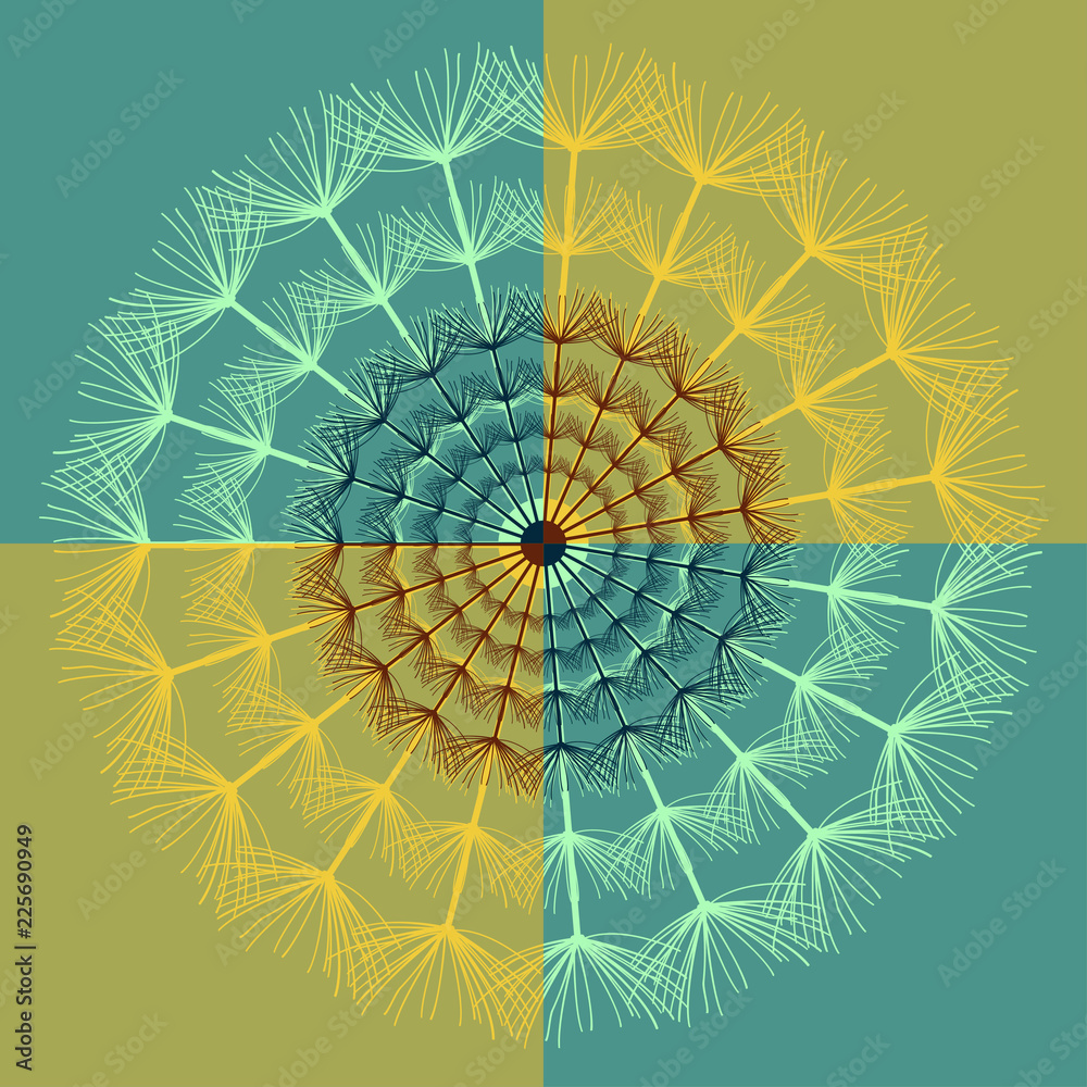 Obraz premium Abstract bright dandelion background
