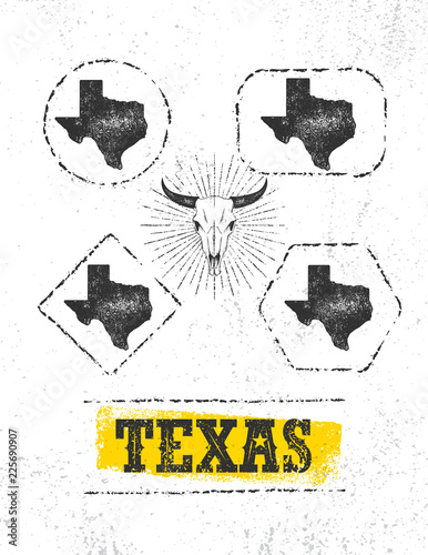 Texas Pride Rough Vector Illustration Grunge Illustration On Stained Wall Background.
