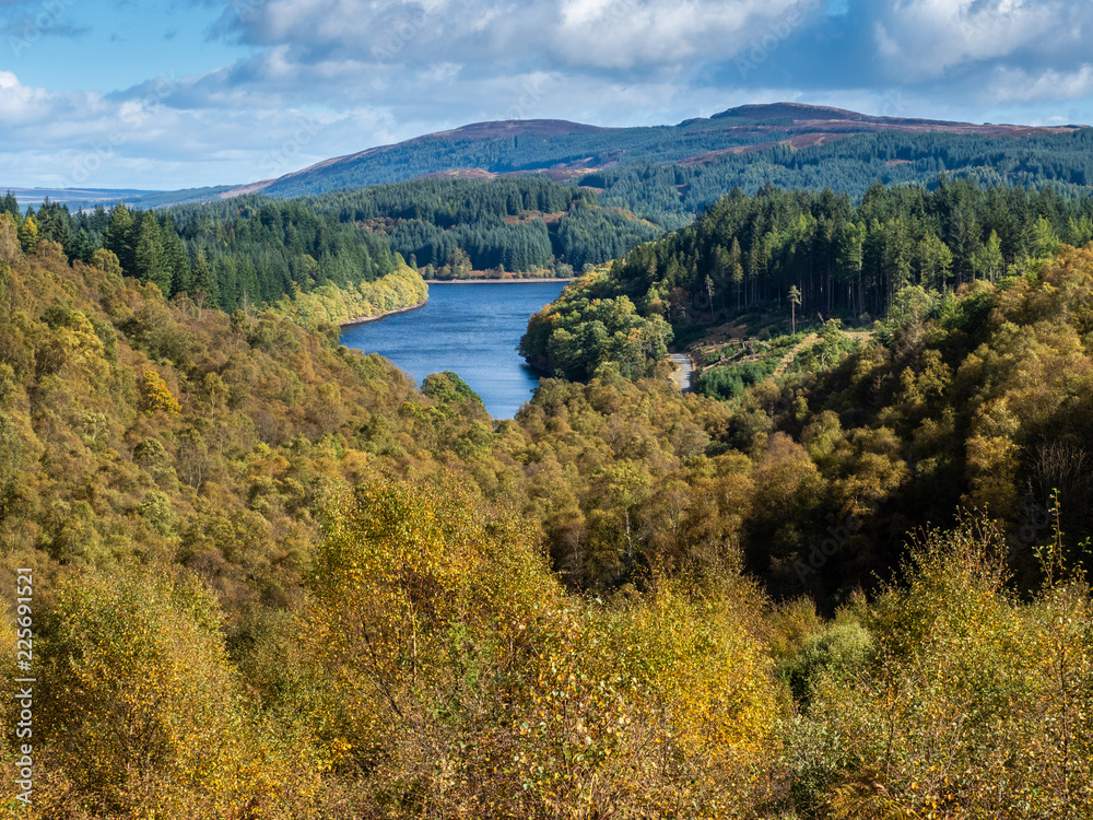 Naklejka premium Autumn at Loch Drunkie
