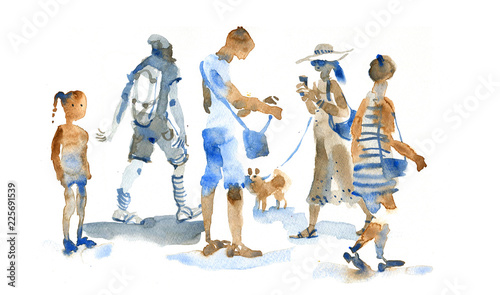 people watercolor illustration