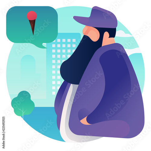 Man ordering ice cream
