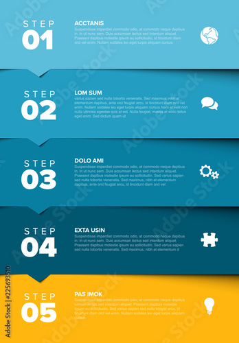 Vector progress five steps template