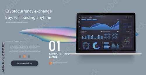 Dashboard user  panel template design.Online statistics and data Analytics.Digital money market, investment, finance and trading. Perfect for web design, banner and presentation. UI elements. Vector