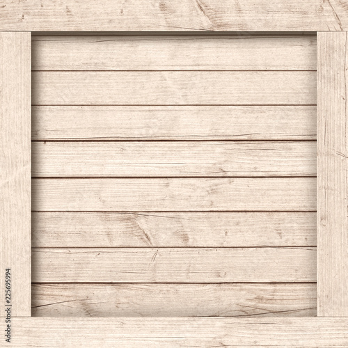 Side of old brown wooden crate, box, planks or frame for text or message