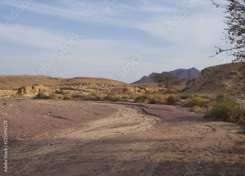 Red Canyon near Eilat in South Israel, Nahal Shani in last sunset light 