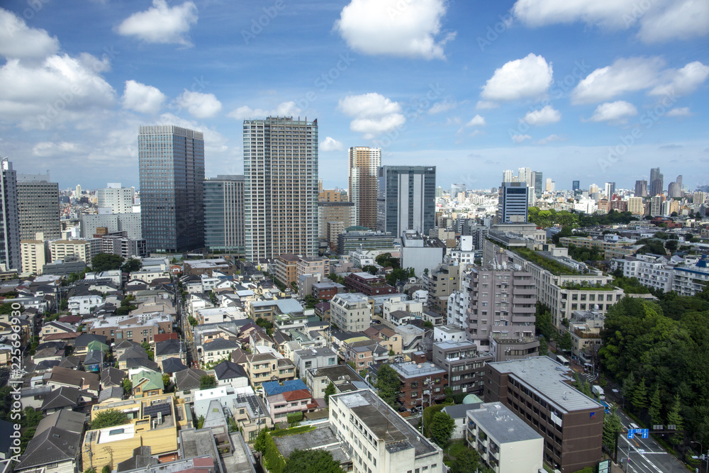 Obraz premium 品川 東京 新橋 恵比寿 目黒 港 日本 高級 住宅街 ビル 建物 戸建 マンション オフィス
