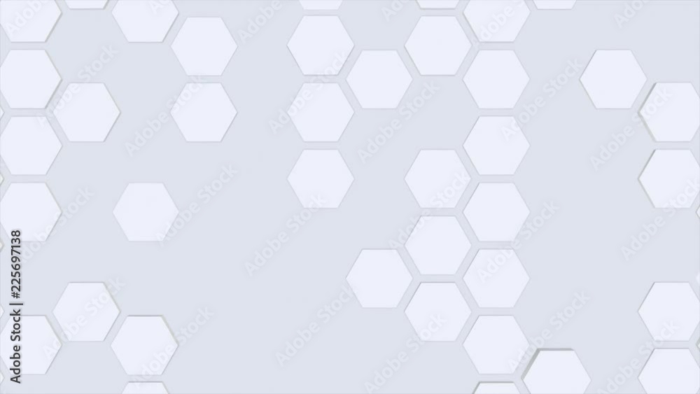 honeycomb grid with hexagons that appear and disappear (3d render)