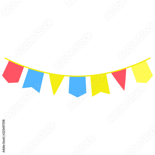 garlands, party flags colored icon. Element of colored fireworks party icon for mobile concept and web apps. Colored garlands, party flags icon can be used for web and mobile