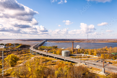 Bridge over Amur river in Khabarovsk