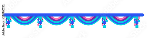 Traditional Indian henna pattern. Blue border decoration or design for Diwali.