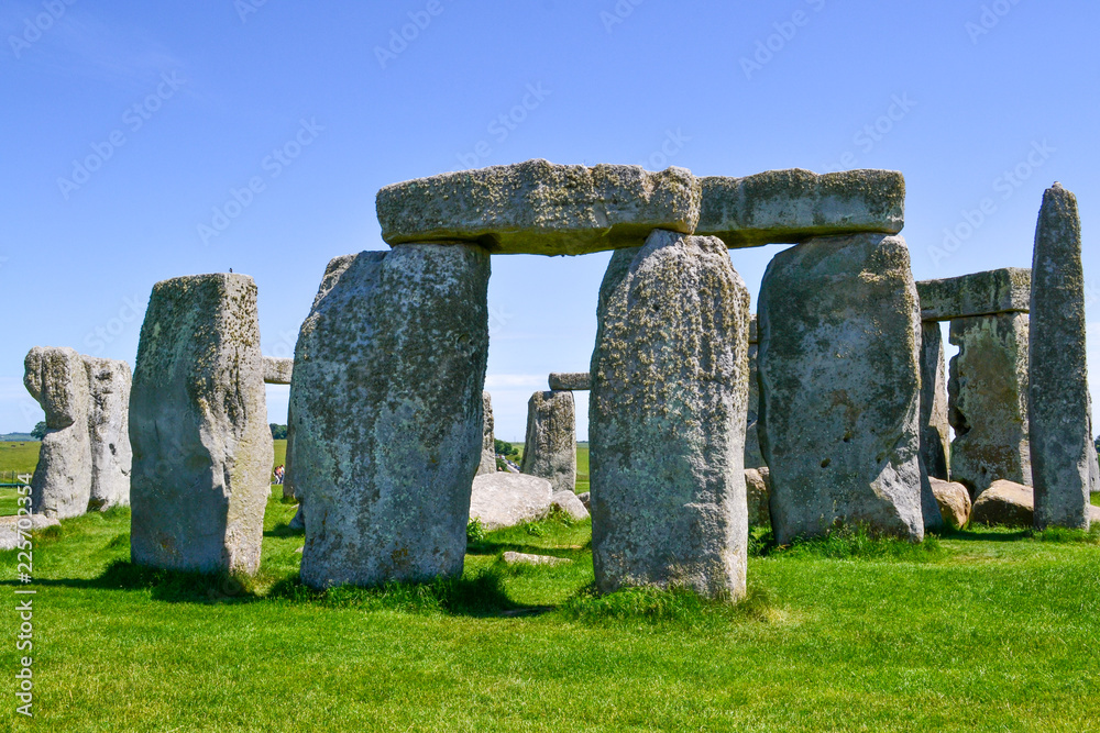 Close view of the stones at Stonehenge, England