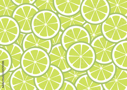 Bright lemon slices vector background. Summer bright tropical fruit pattern. 