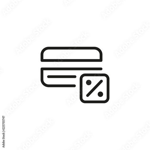 Cash withdrawal fee line icon. Credit commission, credit card payment discount, deposit percentage. Credit card concept. Vector illustration can be used for topics like banking, finance, money