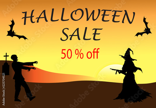 Halloween Sale -Zombie and Witch