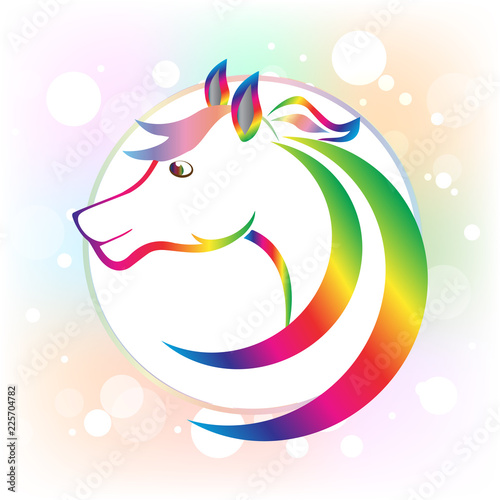 Horse beauty head frame icon logo vector image