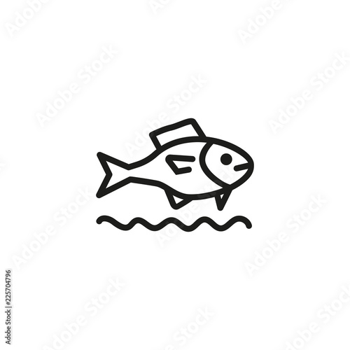 Swimming fish line icon. Sea, aquarium, pet. Allergy concept. Marine life concept. Vector illustration can be used for topics like seafood, fauna, marine life