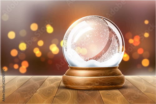 Vector realistic christmas snowglobe 3d winter toy