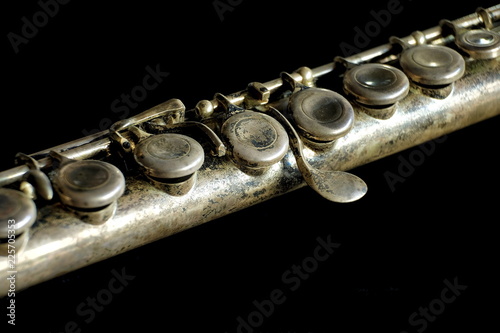 Detail of an old concert flute