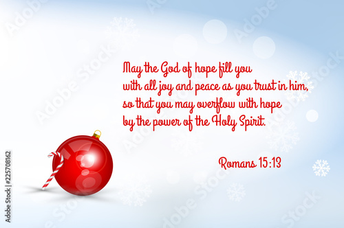 Vector Christmas Greeting Card Template. Quote from Holy Bible. Merry Christmas and Happy New Year Design Elements. Resource for Creating Postcards, Calendars or Posters, Presentations or Banners.