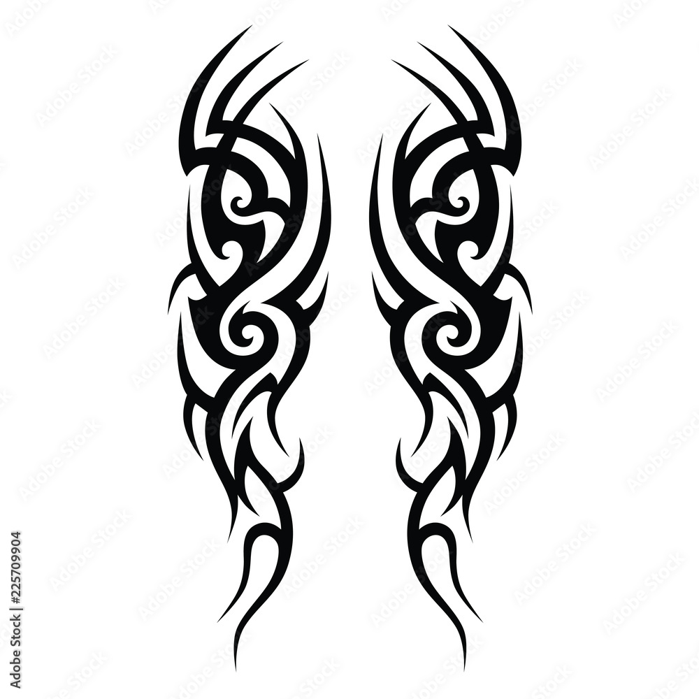 tattoo art tribal design couple black sketch vector pattern, tattoo ink  ornament Stock Vector | Adobe Stock