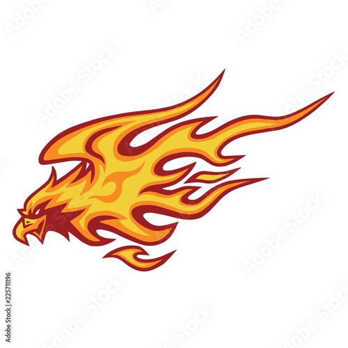 Eagle Fire Head Flame Logo Vector Template Design