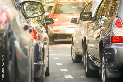 cars stuck in traffic jam