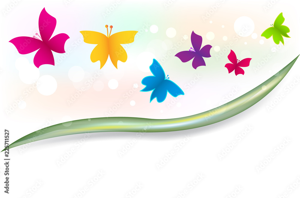 Butterflies garden cover template vector image Butterflies garden cover template vector image