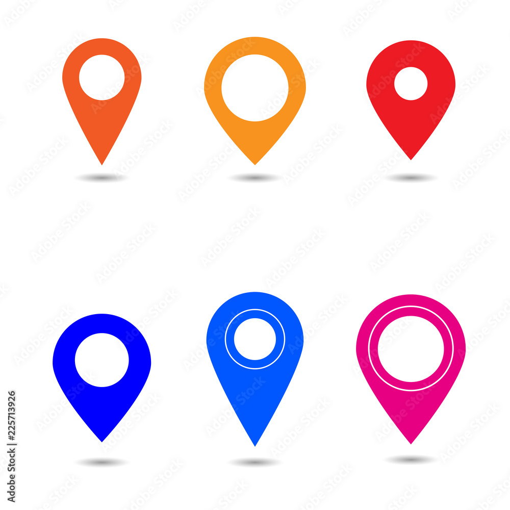 Vector of map pointer icon. GPS location symbol. Flat design style. Vector of map pointer icon. GPS location symbol. Flat design style.