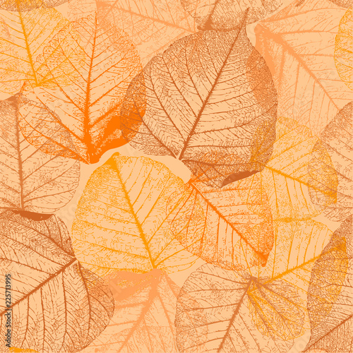 Seamless floral pattern with autumn leaves.